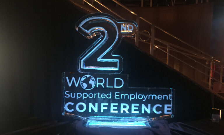 2nd World Conference logo carved into an ice block